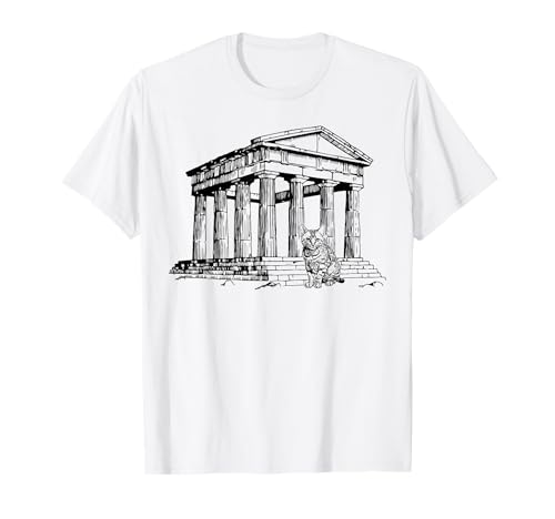 Katze auf der Akropolis Griechenland geeignet für Männer und Frauen. T-Shirt von Cats in Greece