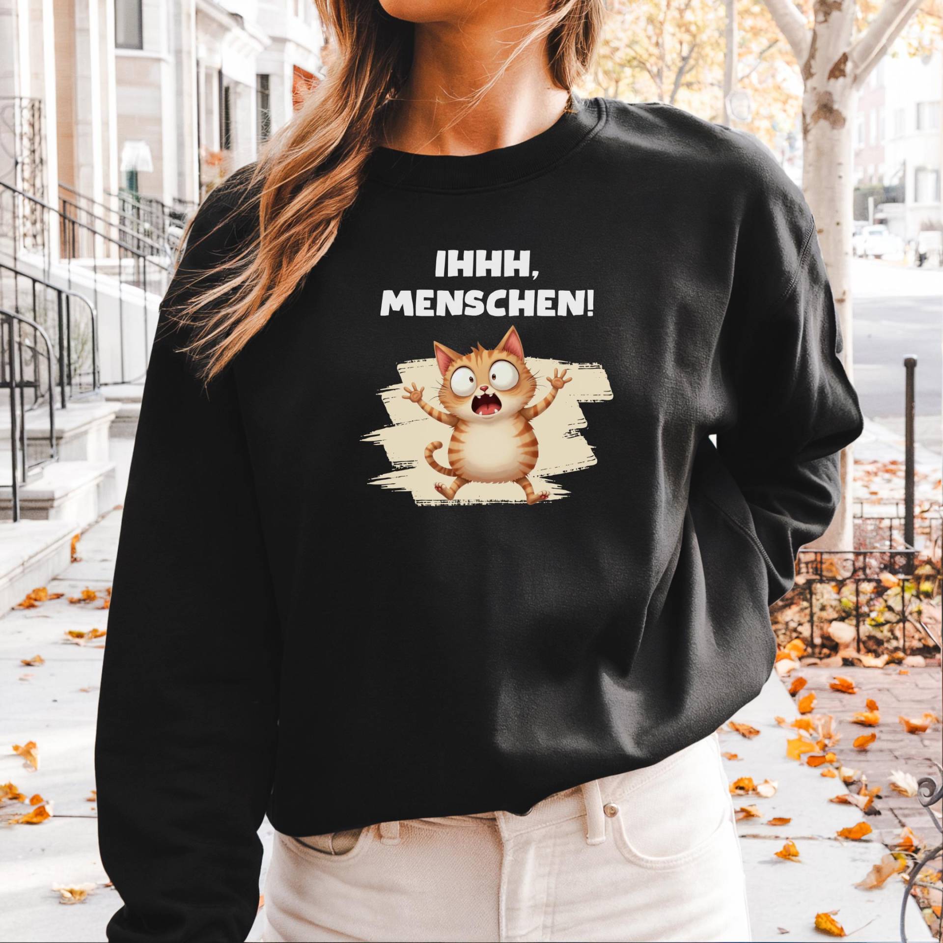 Katzen Sweatshirt „Ihhh, Menschen" | Geschenk Für Katzenfans Catmom Catdad Katzenliebe Statement von CatsimoDE