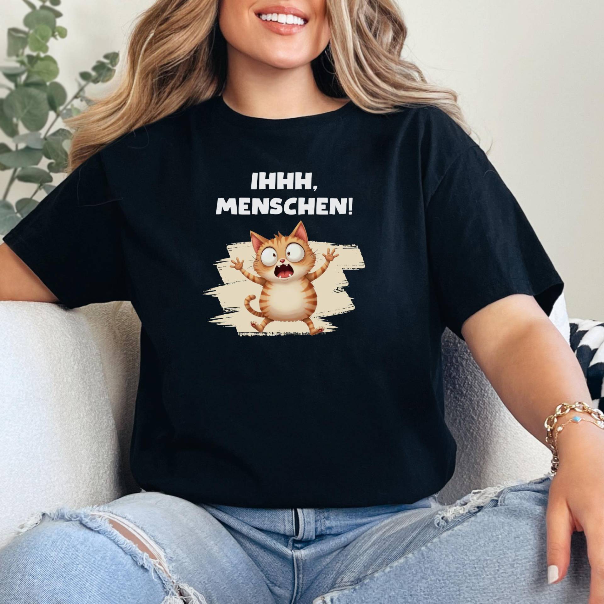 Katzen T-Shirt „Ihhh, Menschen" | Geschenk Für Katzenfans Catmom Catdad Katzenliebe Statement von CatsimoDE