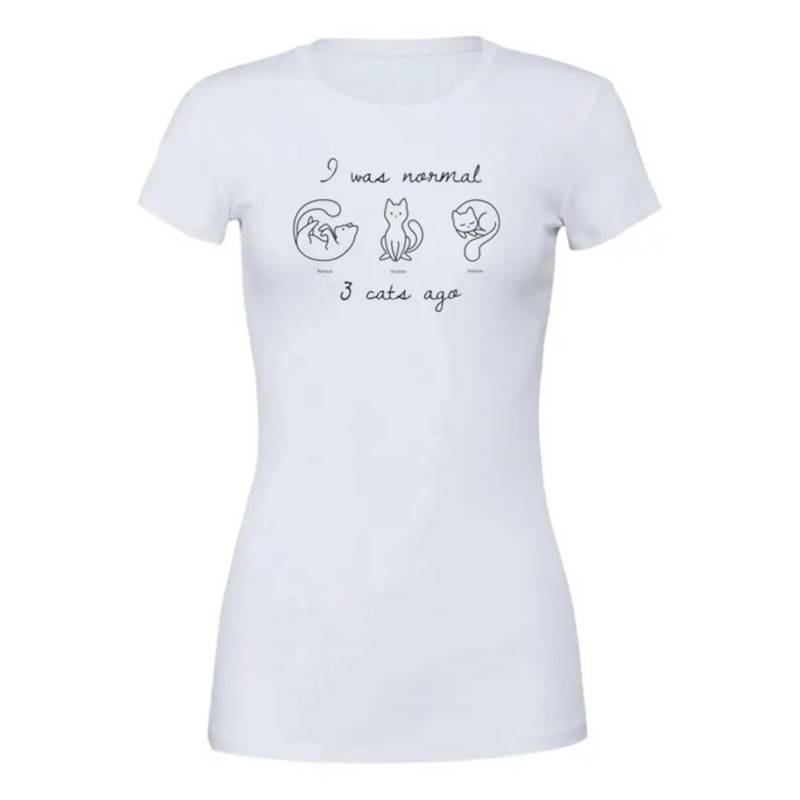 Katzen-T-Shirt - I Was Normal Personalisibares Premium Damen T-Shirt Katzen-T-Shirt - I Was Normal Personalisibares Premium Damen T-Shirt von Catthetic