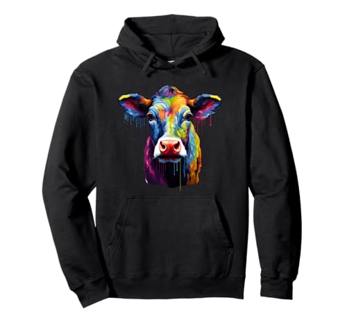 Kuh buntes Kuh-Outfit Herren Kuhliebhaber Pullover Hoodie von Cattle And Farm For All Cow Lovers Farmer Co.