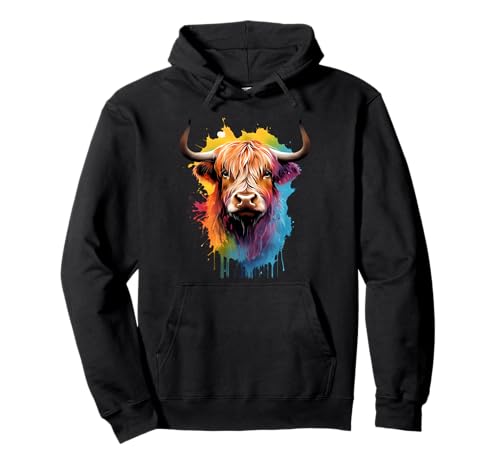 Schottische Highland Kuh Rinder Bunte Kuh Outfit Herren Kuh Pullover Hoodie von Cattle And Farm For All Cow Lovers Farmer Co.