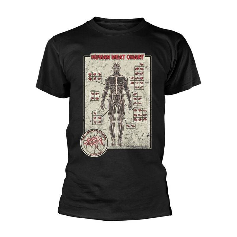 Cattle Decapitation T-Shirt - Human Meat Chart - S bis XL - für Männer - Größe XL - schwarz  - Lizenziertes Merchandise! von Cattle Decapitation