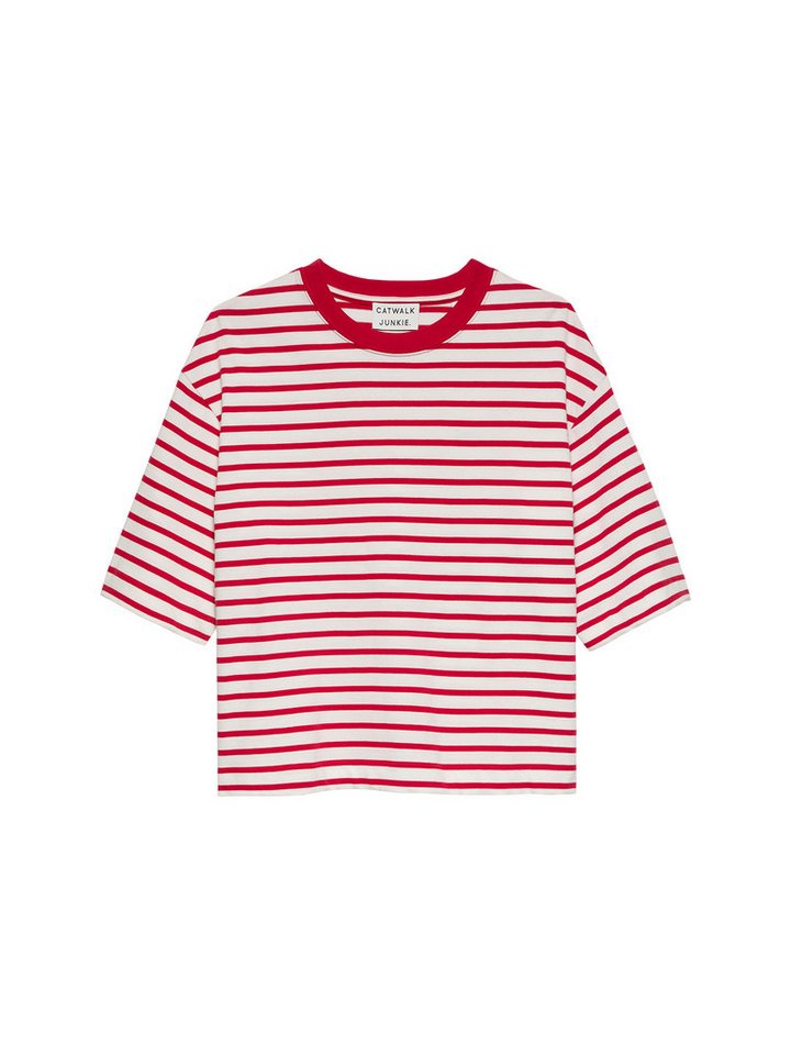 Catwalk Junkie T-Shirt – Gestreiftes Cropped Shirt aus Baumwolle von Catwalk Junkie