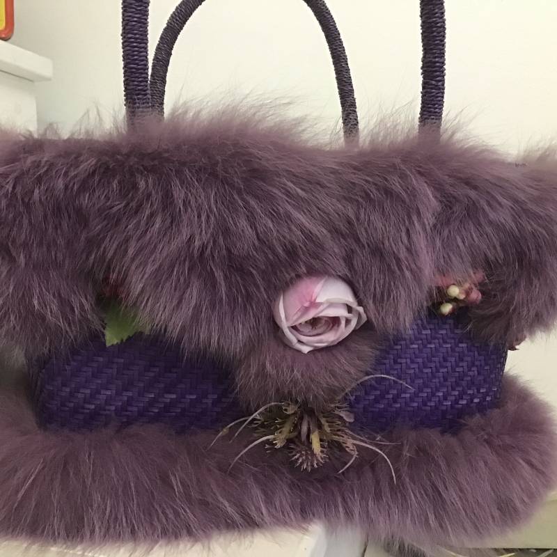 Korbtasche Vintage Fuchsfell von Catwithahatmunich