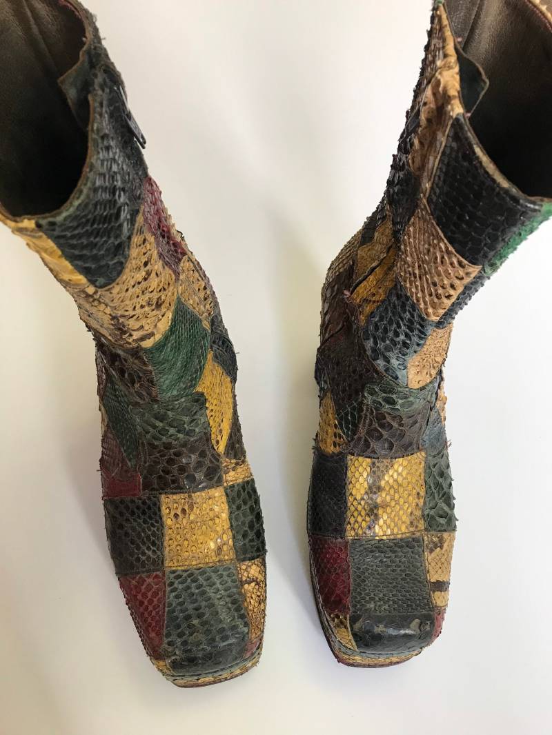 Vintage Plateau Python Boots 1968 Us Gr.10 Eu 40 von Catwithahatmunich