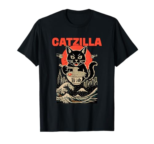 Catzilla Lustiges Kawaii-Katzen-Design für Männer Frauen Cartoon T-Shirt von Catzilla Funny Kawaii Cat Design for Men Women