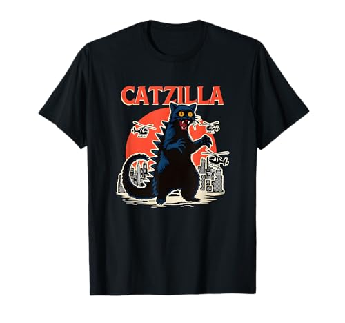 Catzilla Lustiges Kawaii-Katzen-Design für Männer Frauen Sarkasmus Stil T-Shirt von Catzilla Funny Kawaii Cat Design for Men Women