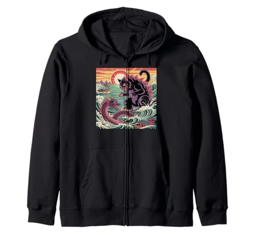 Catzilla Cat Japanische Kunst Drache Herren Damen Kinder Katzenliebhaber Kapuzenjacke Catzilla Cat Japanische Kunst Drache Herren Damen Kinder Katzenliebhaber Kapuzenjacke von Catzilla tshirt Catzilla Cat Japanese Art