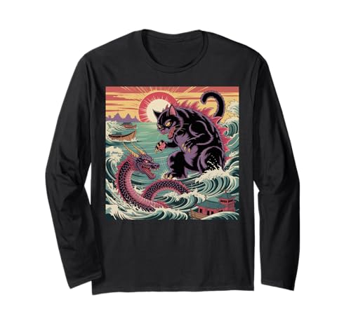 Catzilla Cat Japanische Kunst Drache Herren Damen Kinder Katzenliebhaber Langarmshirt Catzilla Cat Japanische Kunst Drache Herren Damen Kinder Katzenliebhaber Langarmshirt von Catzilla tshirt Catzilla Cat Japanese Art