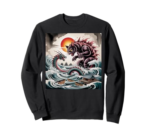 Catzilla Cat Japanische Kunst Drache Herren Damen Kinder Katzenliebhaber Sweatshirt Catzilla Cat Japanische Kunst Drache Herren Damen Kinder Katzenliebhaber Sweatshirt von Catzilla tshirt Catzilla Cat Japanese Art