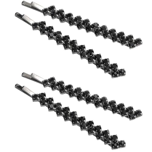 Haarnadeln mit schwarzen Kristallen, glitzernde Strasssteine, stilvolle dekorative Haarspange für Damen, Haarstylingnadeln, Haar-Accessoires, 2 Paar Haarnadeln mit schwarzen Kristallen, glitzernde Strasssteine, stilvolle dekorative Haarspange für Damen, Haarstylingnadeln, Haar-Accessoires, 2 Paar von Cauaoa