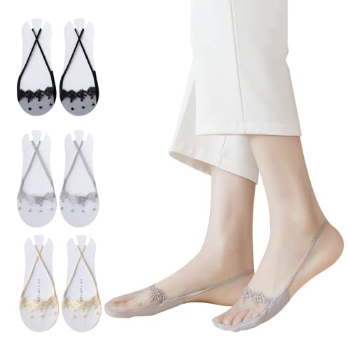 6 Paar Damen Füßlinge Socken Zehensockenaus Invisible Baumwolle High Heel Kissen Schuheinlagen von Caudblor