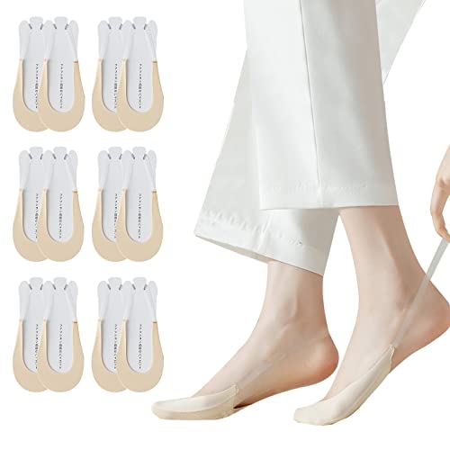 6 Paar Damen Füßlinge Socken Zehensockenaus Invisible Baumwolle High Heel Kissen Schuheinlagen von Caudblor