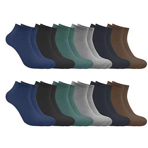 Caudblor 12 Sneaker Socken kurze socken Herren Damen Sportsocken Halbsocken mit 80% Baumwolle 37-41 (Damen, DARK) von Caudblor