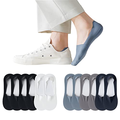 Caudblor 6 Paar Sneakers Socken Sportsocken Damen Herren Füßlinge No Show Baumwolle Unsichtbare Socken mit Rutschfest Silikon Schwarz Nude Grau 36-39 40-43 44-47 von Caudblor