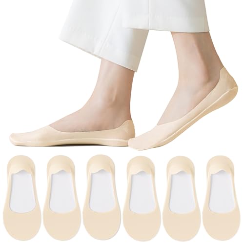 Caudblor 6 Paar Damen Sneaker Socken - No Show Füßlinge Unsichtbare Socken mit Rutschfest Silikon Schöne Blumenmalerei Modellieren 36-39 von Caudblor