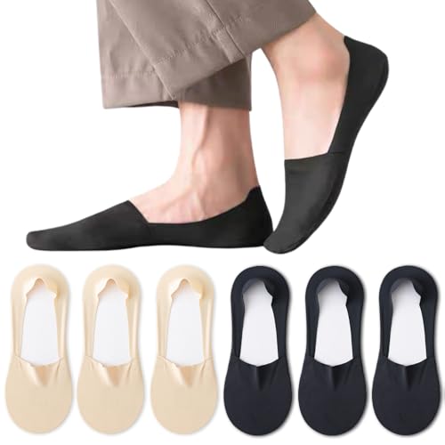 Caudblor 6 Paar Sneakers Socken Sportsocken Herren Füßlinge Baumwolle Unsichtbare Socken Schwarz Nude 40-43 44-47 von Caudblor