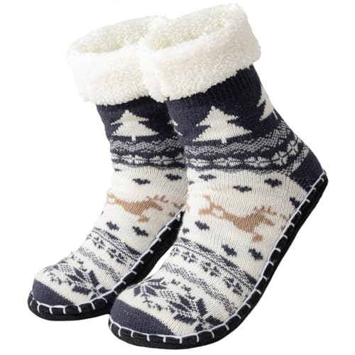 Caudblor Damen Kuschelsocken Anti Rutsch Stoppersocken Warme Dicke Wintersocken Hüttensocken Geschenk Weihnachtssocken für Zuhaus 36-40 von Caudblor