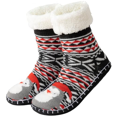 Caudblor Damen Kuschelsocken Anti Rutsch Stoppersocken Warme Dicke Wintersocken Hüttensocken Geschenk Weihnachtssocken für Zuhaus 36-40 von Caudblor