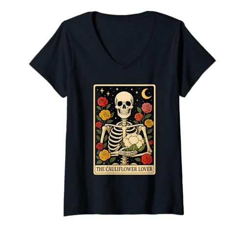 Damen Der Blumenkohl-Liebhaber T-Shirt mit V-Ausschnitt von Cauliflower Tarot