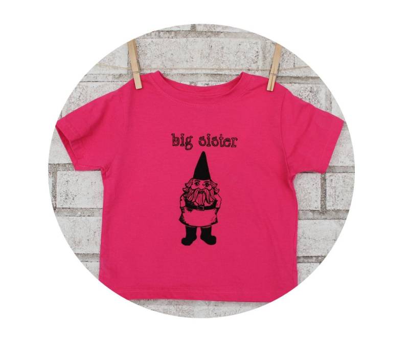 Große Schwester Tshirt, Garten Gnome Shirt, Geschwister-Hemd, Große Geschenk, Frühling Im Garten, Wald T-Shirt, Siebdruck-Kleidung Aus Baumwolle von CausticThreads
