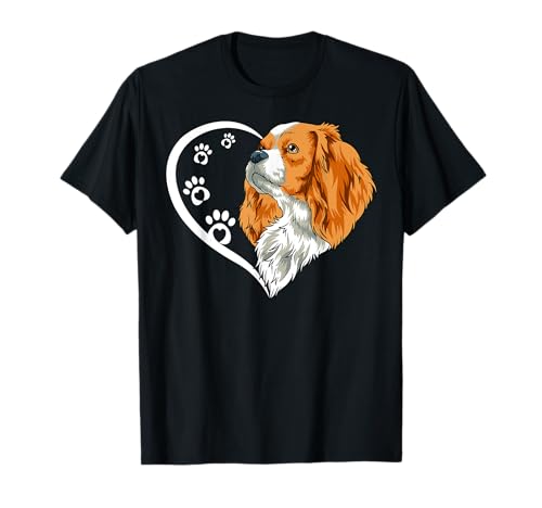Cavalier King Charles Spaniel T-Shirts für Frauen Mädchen Herz T-Shirt von Cavalier King Charles Spaniel T Shirt & Tees Co