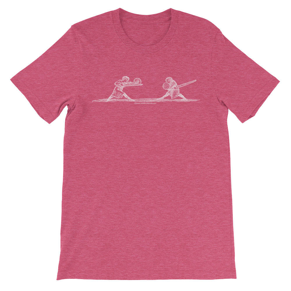 Frühes Schwert Und Buckler Unisex T-Shirt | Dunkle Farben Frühes Schwert Und Buckler Unisex T-Shirt | Dunkle Farben von CavalierAttitude