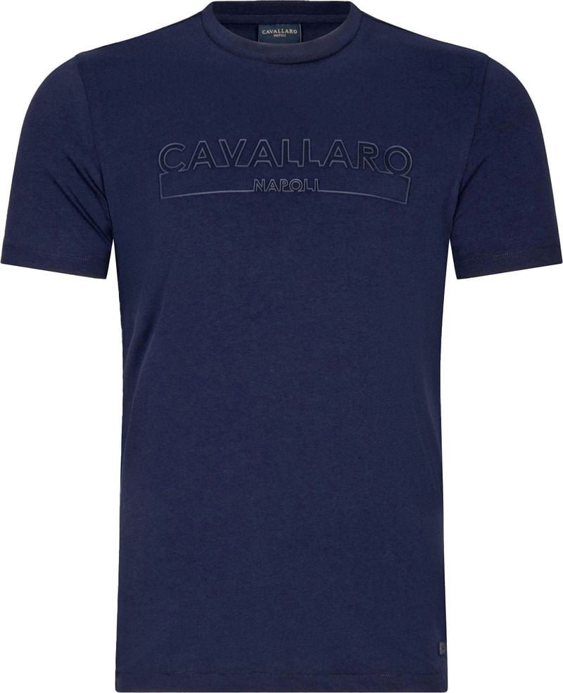 Cavallaro Beciano T-Shirt Logo Navy - Größe 3XL von Cavallaro Napoli