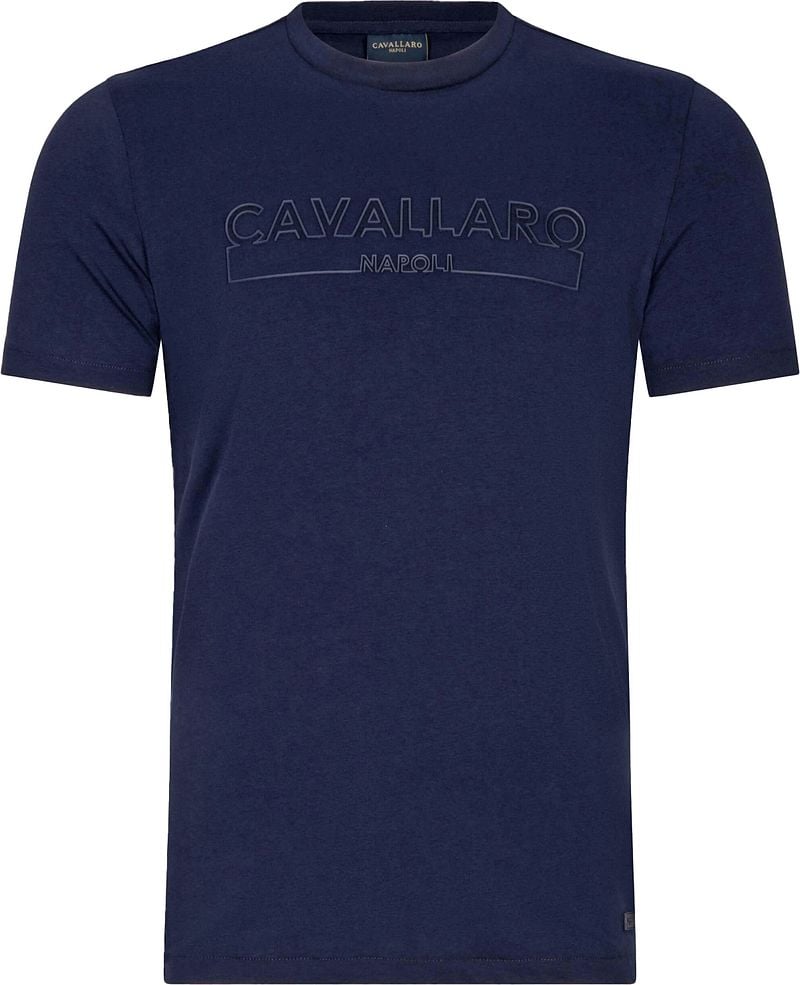 Cavallaro Beciano T-Shirt Logo Navy - Größe M von Cavallaro Napoli