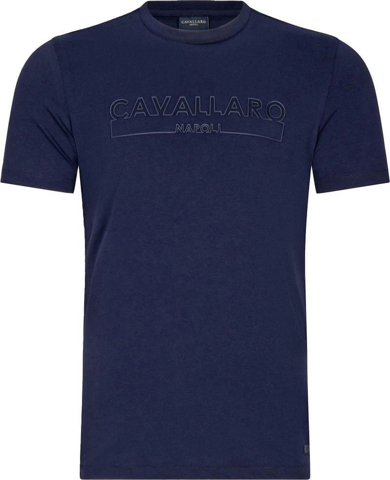 Cavallaro Beciano T-Shirt Logo Navy - Größe XL von Cavallaro Napoli