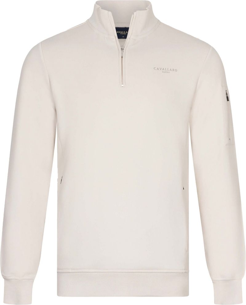 Cavallaro Bellunio Half Zip Pullover Ecru - Größe S von Cavallaro Napoli