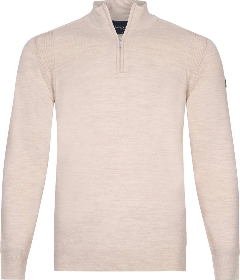 Cavallaro Palio Half Zip Pullover Wool Blend Ecru - Größe S von Cavallaro Napoli