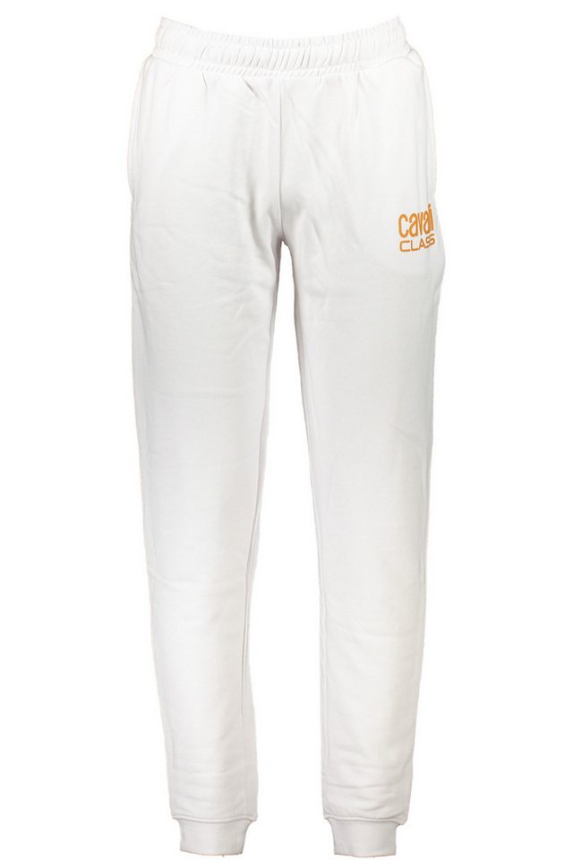 Cavalli Class 5-Pocket-Hose Weiße Herren-Sporthose mit Kordelzug und Print – Bequeme Passform von Cavalli Class
