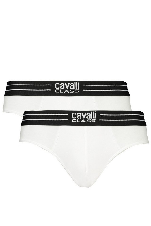 Cavalli Class Boxershorts Elegante Herren-Slips Weiß im Doppelpack mit Logo-Druck von Cavalli Class