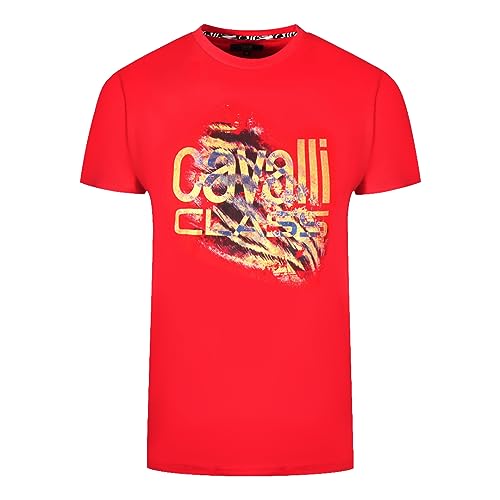 Cavalli Class Herren T-Shirt QXT61P JD060 02000 T-Shirt, rot, XXL von Cavalli Class