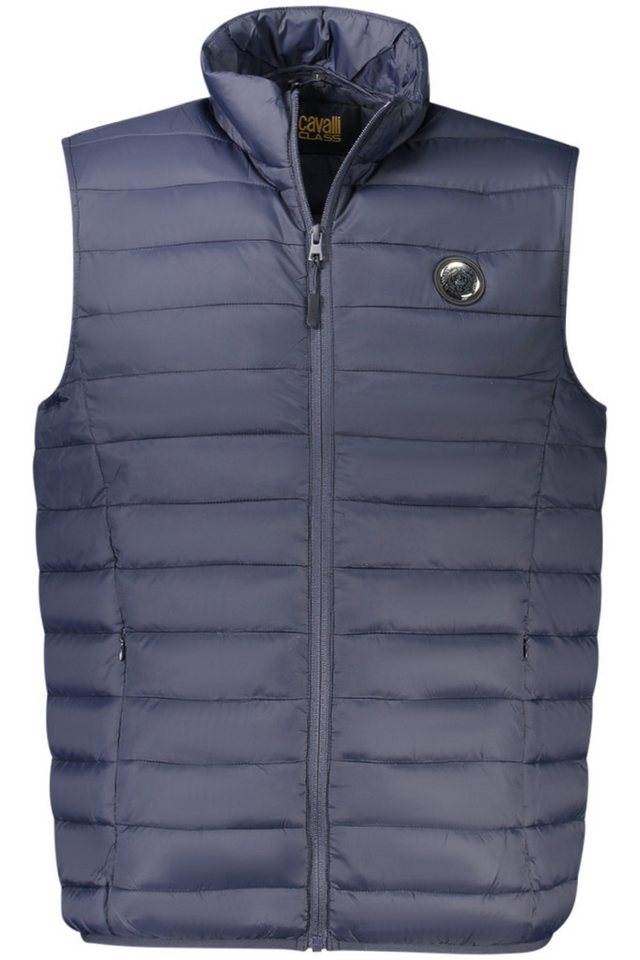 Cavalli Class Outdoorjacke Blaue Herrenweste: Ärmellos, Leicht, Viele Taschen, Modische Details von Cavalli Class