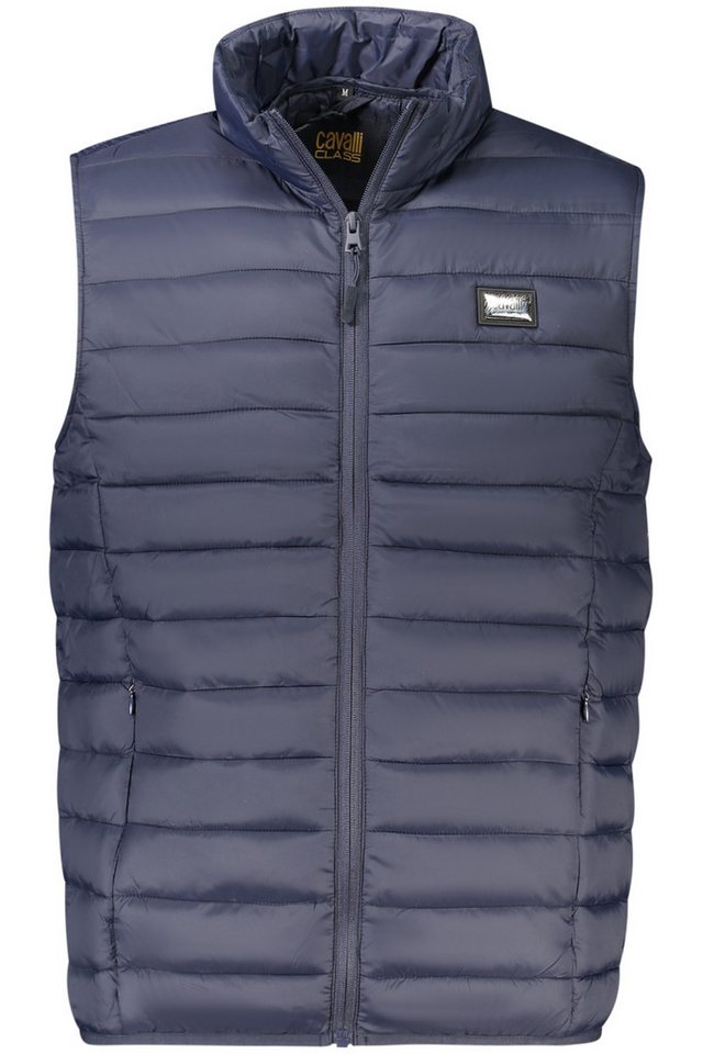 Cavalli Class Outdoorjacke Herren Blaue Ärmellose Jacke mit Taschen & Applikationen von Cavalli Class
