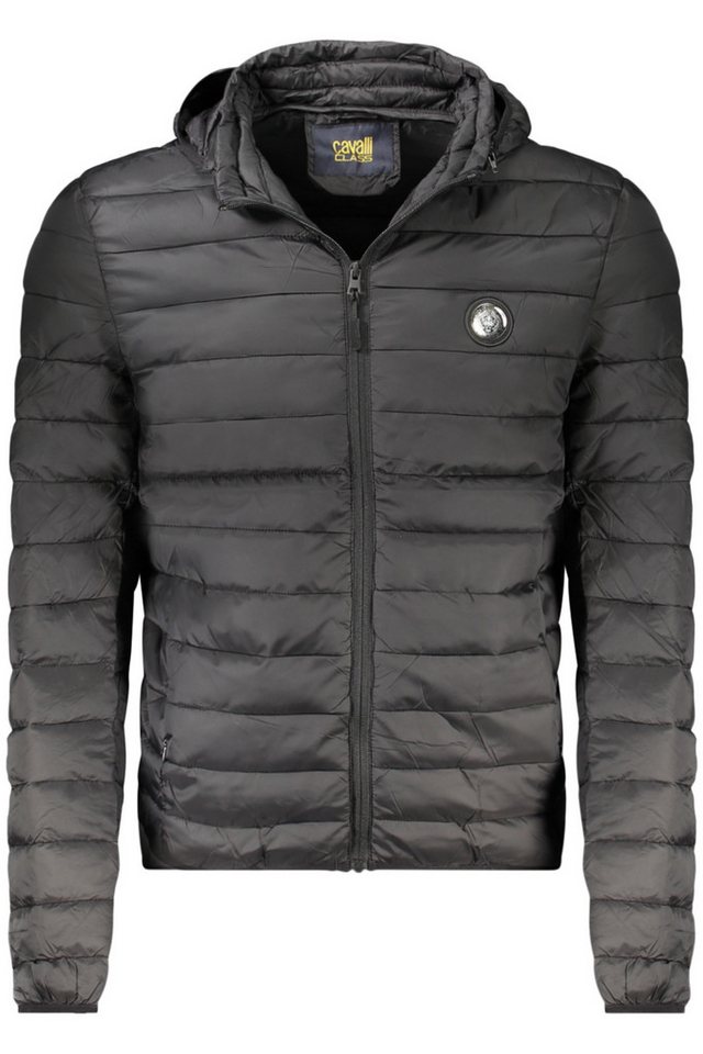 Cavalli Class Outdoorjacke Elegante Herrenjacke: Schwarz, 100g, Kapuze, 4 Taschen, Reißverschlus von Cavalli Class