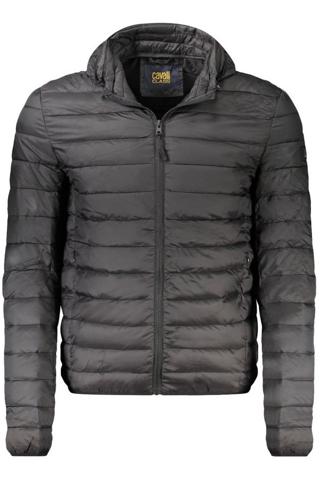 Cavalli Class Outdoorjacke Schwarze Herrenjacke: Leichte Kapuzenjacke mit praktischen Taschen von Cavalli Class
