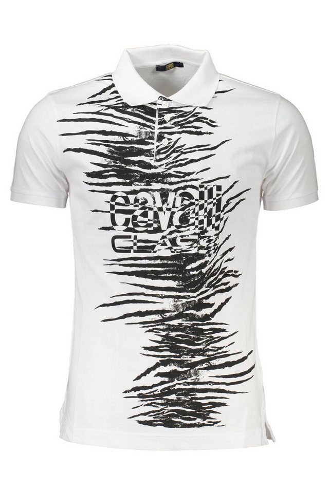 Cavalli Class Poloshirt Weißes Herren Poloshirt: Regular Fit mit Print und von Cavalli Class