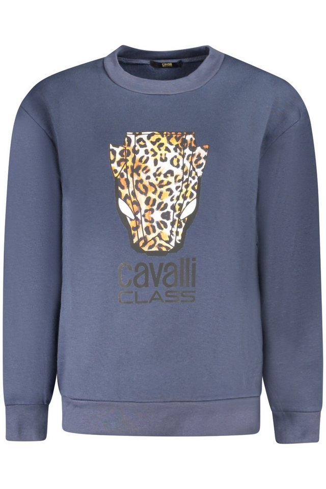 Cavalli Class Sweatshirt Blauer Damenpullover mit Rundhals und Print-Design von Cavalli Class