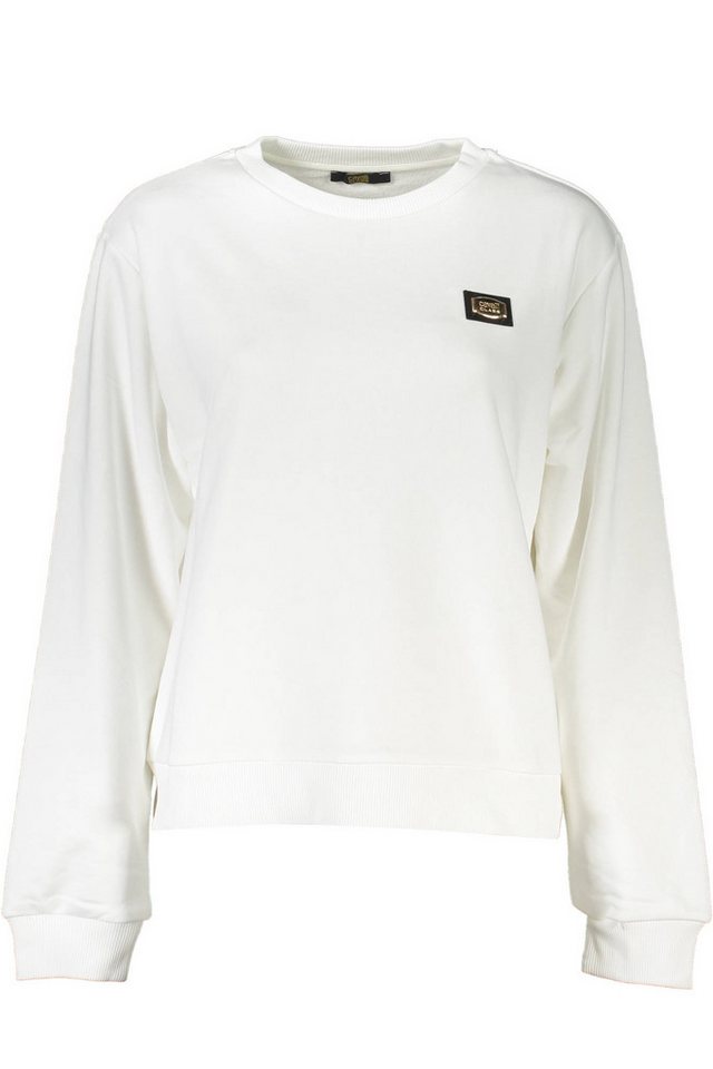 Cavalli Class Sweatshirt Damen Rundhals Sweatshirt Weiß - Applikation & von Cavalli Class