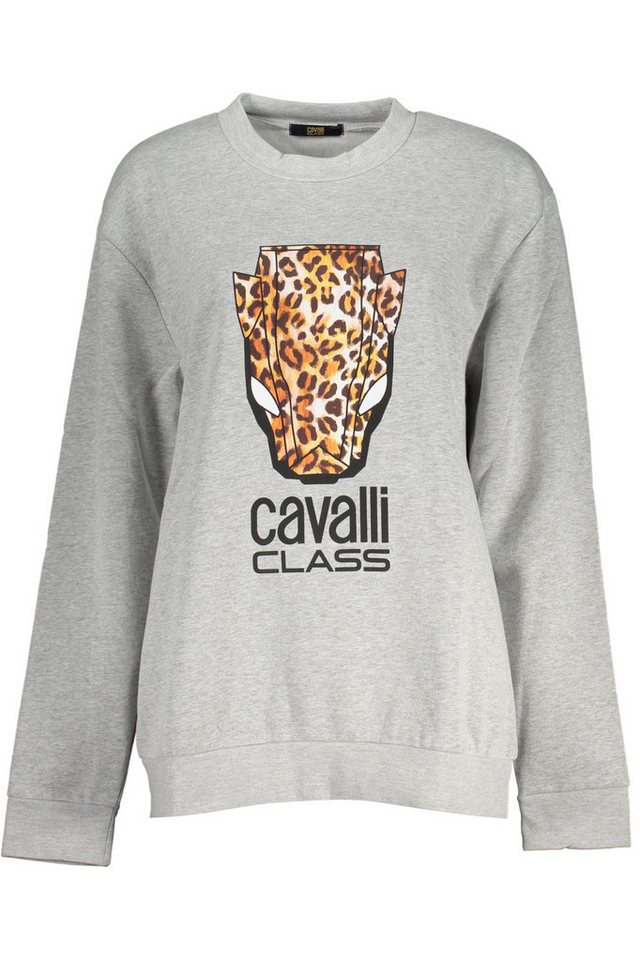Cavalli Class Sweatshirt Graues Damen-Sweatshirt mit Logo-Druck und von Cavalli Class