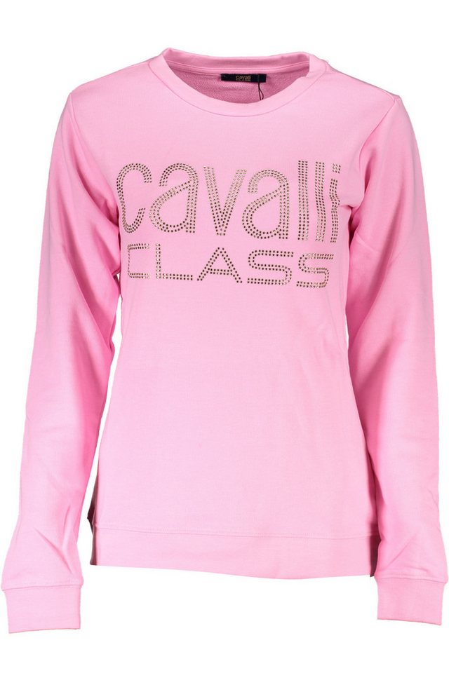 Cavalli Class Sweatshirt Rosa Damenpullover: Strass-Detail, Langarm von Cavalli Class