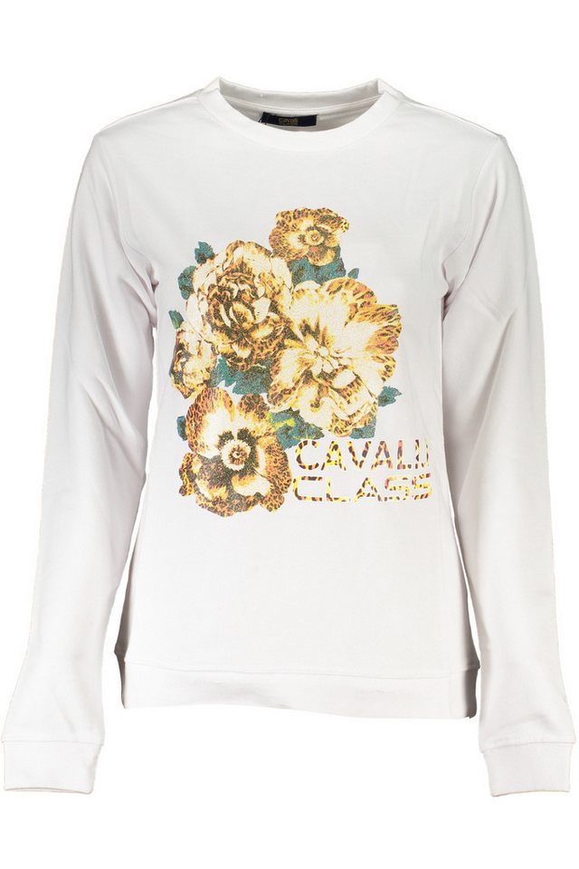 Cavalli Class Sweatshirt Weißes Damen Sweatshirt ohne Reißverschluss - von Cavalli Class