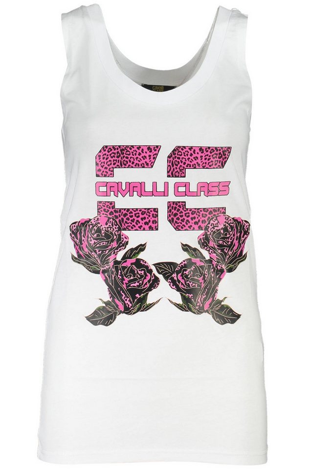 Cavalli Class T-Shirt Elegantes Damen Tanktop in Weiß mit von Cavalli Class