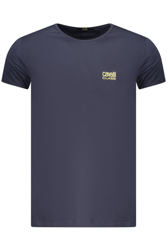 Cavalli Class T-Shirt Herren Kurzarm T-Shirt Blau mit Print und von Cavalli Class