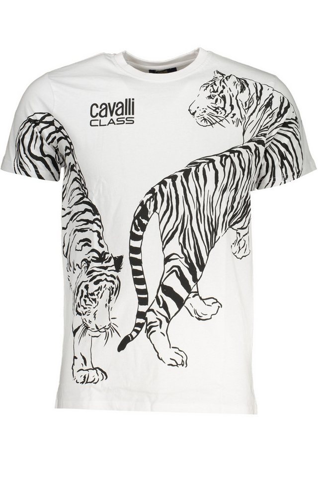 Cavalli Class T-Shirt Herren T-Shirt Weiß mit Logo-Print – Rundhals von Cavalli Class