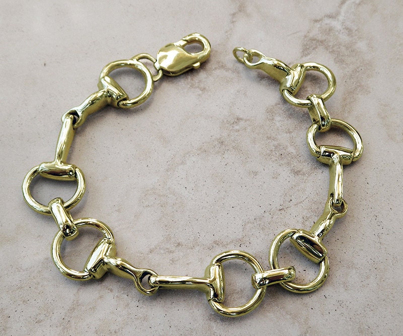 Massives 14K Gold Mittleres Reitpferde Snaffle Bit Armband 31.8 Gramm Massives 14K Gold Mittleres Reitpferde Snaffle Bit Armband 31.8 Gramm von CavalliCollection